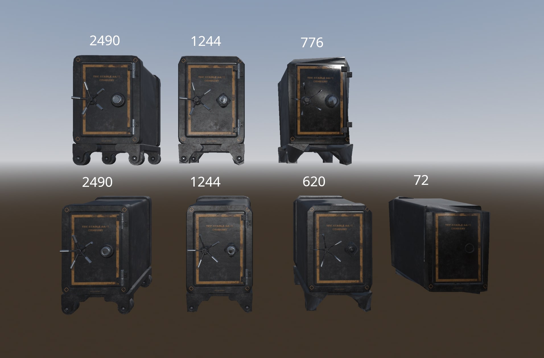 Pruned components in simplified mesh